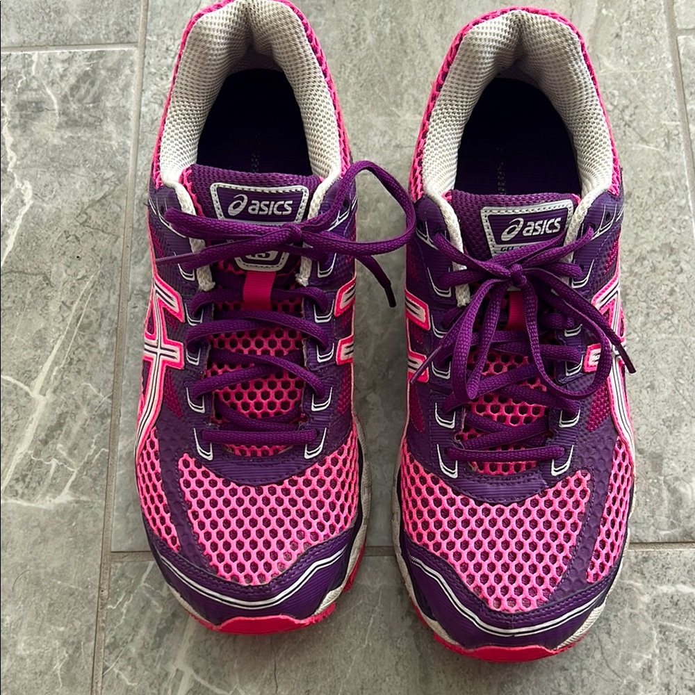 Asics Purple and Pink Athletic Shoes with Supportive Overlays Size 11